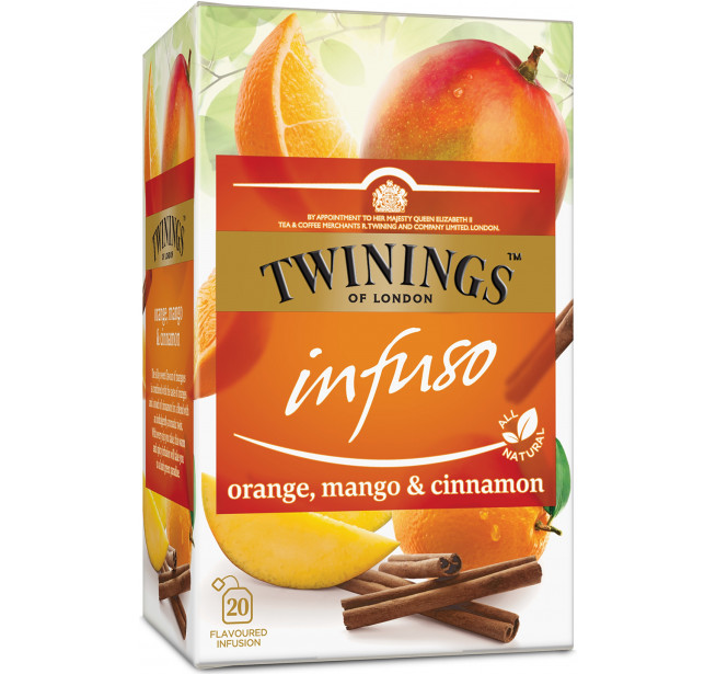 Ceai Twinings Infuzie Portocala, Mango si Scortisoara 20 Pliculete
